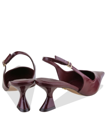 SCARPIN SALTO MÉDIO SLINGBACK AREZZO VINHO