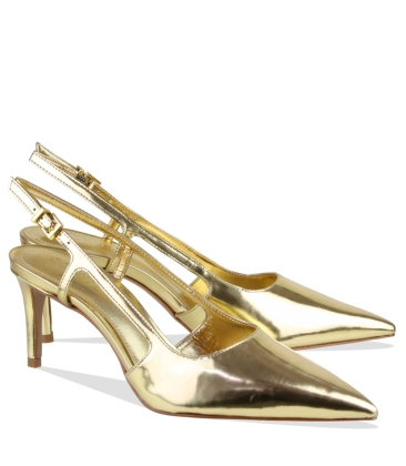 SCARPIN SALTO MÉDIO SLINGBACK BORIS SCHUTZ DOURADO