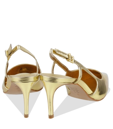SCARPIN SALTO MÉDIO SLINGBACK BORIS SCHUTZ DOURADO