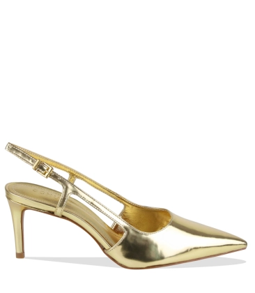 SCARPIN SALTO MÉDIO SLINGBACK BORIS SCHUTZ DOURADO