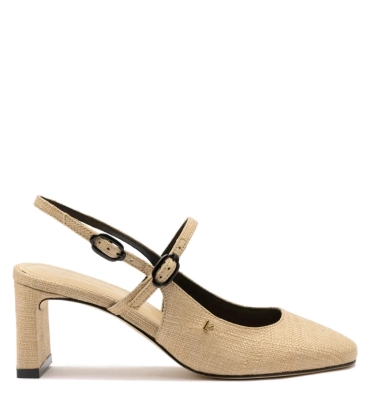 SCARPIN SALTO MÉDIO SLINGBACK GEORGINA LARROUDÉ BEGE