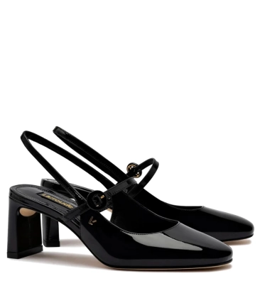 SCARPIN SALTO MÉDIO SLINGBACK GEORGINA LARROUDÉ PRETO