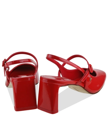 SCARPIN SALTO MÉDIO SLINGBACK GEORGINA LARROUDÉ VERMELHO