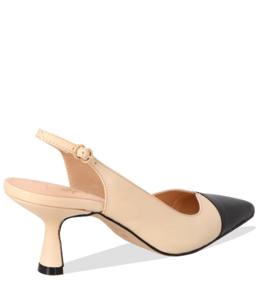 SCARPIN SALTO MÉDIO SLINGBACK LUIZA BARCELOS BEGE