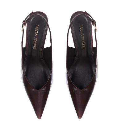 SCARPIN SALTO MÉDIO SLINGBACK OLGA PAULA TORRES VINHO