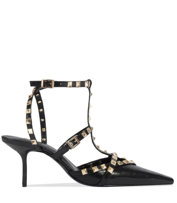 SCARPIN SALTO MÉDIO STUDS MIORLE SCHUTZ PRETO