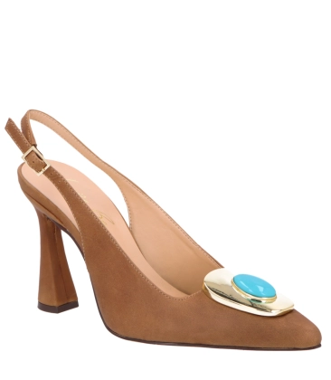 SCARPIN SLINGBACK SALTO ALTO LUIZA BARCELOS CARAMELO