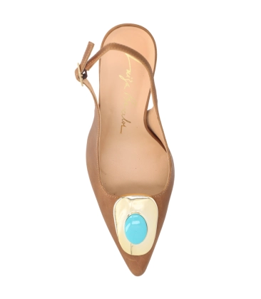 SCARPIN SLINGBACK SALTO ALTO LUIZA BARCELOS CARAMELO