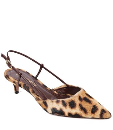 SCARPIN SLINGBACK SALTO BAIXO GLÓRIA PAULA TORRES ANIMAL PRINT