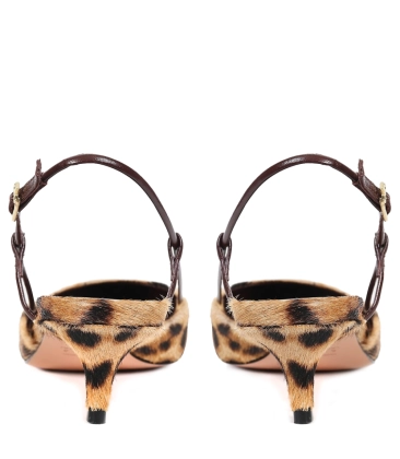 SCARPIN SLINGBACK SALTO BAIXO GLÓRIA PAULA TORRES ANIMAL PRINT