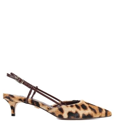 SCARPIN SLINGBACK SALTO BAIXO GLÓRIA PAULA TORRES ANIMAL PRINT