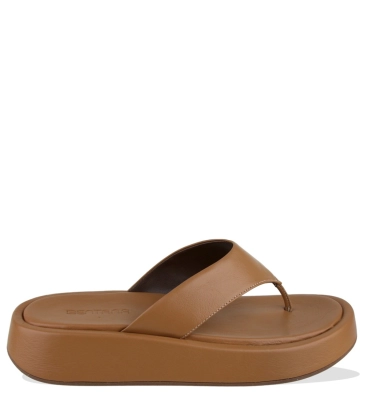 SSANDÁLIA SALTO BAIXO FLATFORM BENTANA BEGE