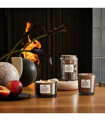 VELA AROMÁTICA COPO VIDRO CLÁSSICO 60H MAKASSAR EBONY & PEACH VOLUSPA