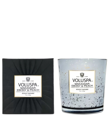 VELA AROMÁTICA COPO VIDRO CLÁSSICO 60H MAKASSAR EBONY & PEACH VOLUSPA