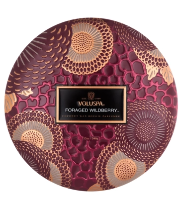 VELA AROMÁTICA LATA 3 PAVIOS 60H FORAGED WILDBERRY VOLUSPA