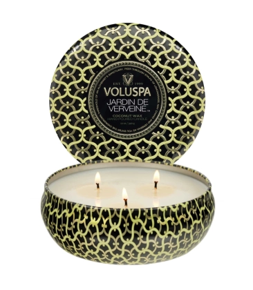 VELA AROMÁTICA LATA 3 PAVIOS 60H JARDIN DE VERVEINE VOLUSPA