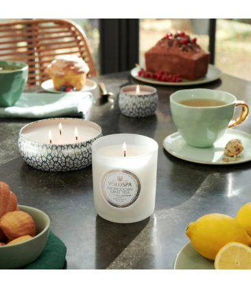 VELA AROMÁTICA LATA 3 PAVIOS 60H MOROCCAN MINT TEA VOLUSPA
