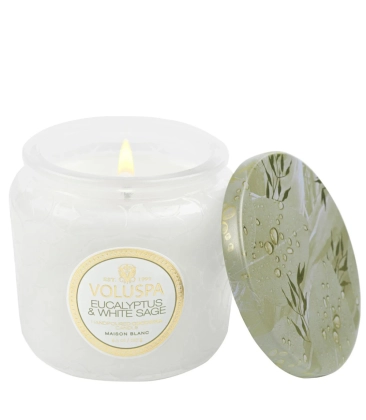 VELA AROMÁTICA POTE VIDRO +35H EUCALYPTUS & WHITE SAGE VOLUSPA