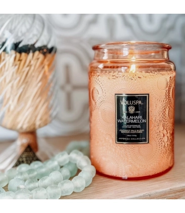 VELA AROMÁTICA POTE VIDRO G 100H RELEVO KALAHARI WATERMELON VOLUSPA