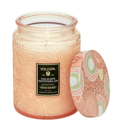 VELA AROMÁTICA POTE VIDRO G 100H RELEVO KALAHARI WATERMELON VOLUSPA