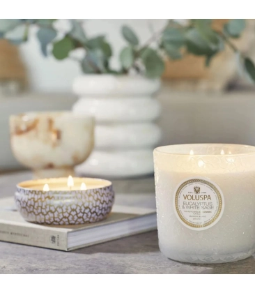 VELA AROMÁTICA LATA 3 PAVIOS 60H EUCALYPTUS & WHITE SAGE VOLUSPA