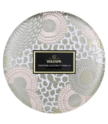 VELA AROMÁTICA LATA 3 PAVIOS 60H TAHITIAN COCONUT VANILLA VOLUSPA