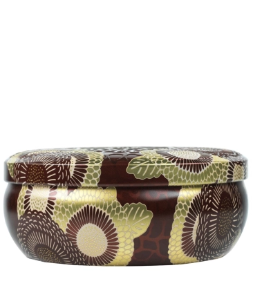 VELA AROMÁTICA LATA 3 PAVIOS RELEVO 60H FORBIDDEN FIG VOLUSPA