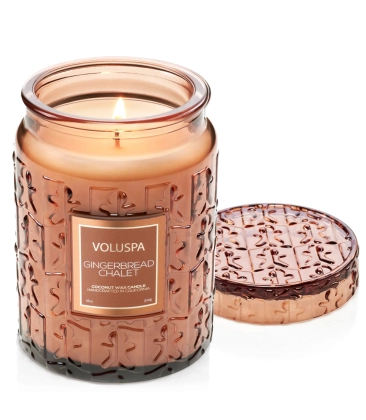 VELA AROMÁTICA POTE VIDRO G 100H GINGERBREAD CHALET VOLUSPA