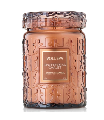 VELA AROMÁTICA POTE VIDRO G 100H GINGERBREAD CHALET VOLUSPA