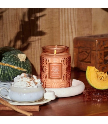 VELA AROMÁTICA POTE VIDRO G 100H SPICED PUMPKIN LATTE VOLUSPA