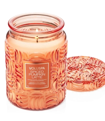 VELA AROMÁTICA POTE VIDRO G 100H SPICED PUMPKIN LATTE VOLUSPA