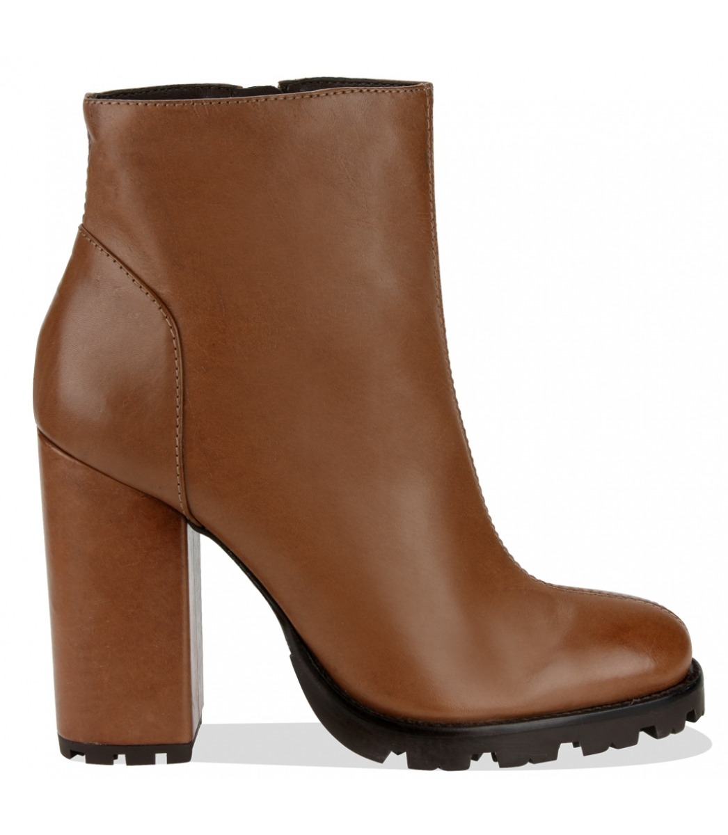 bota caramelo salto alto