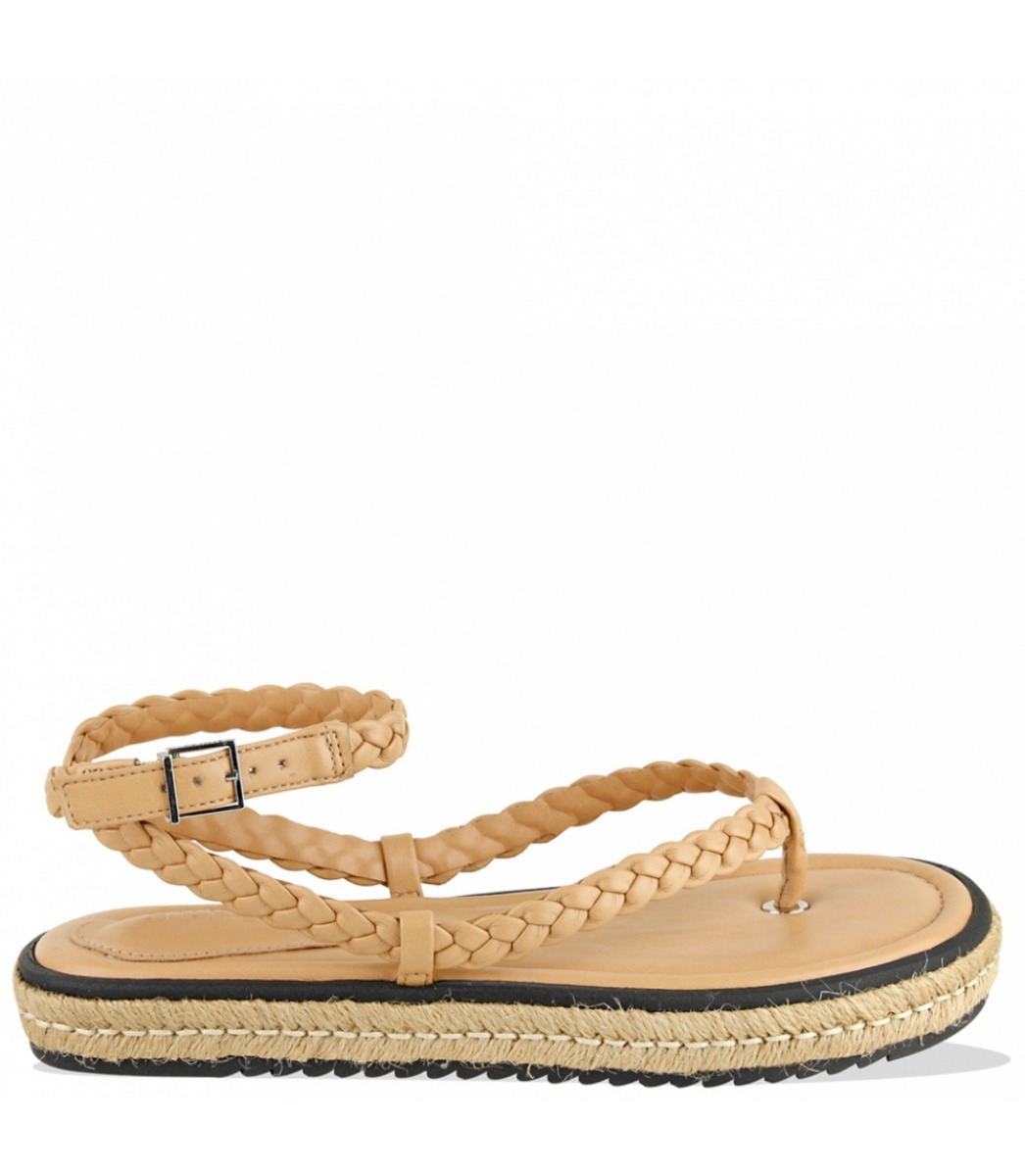 SANDÁLIA PAPETE FLATFORM TRESSÊ SCHUTZ NUDE | Acquarela Shop