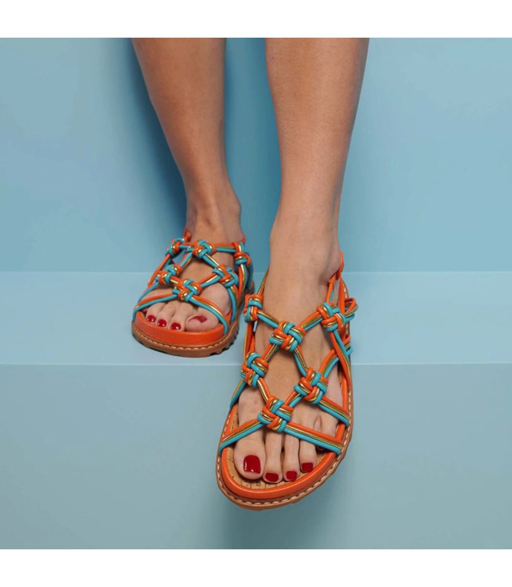 SANDÁLIA PAPETE LUIZA BARCELOS LARANJA | Acquarela Shop