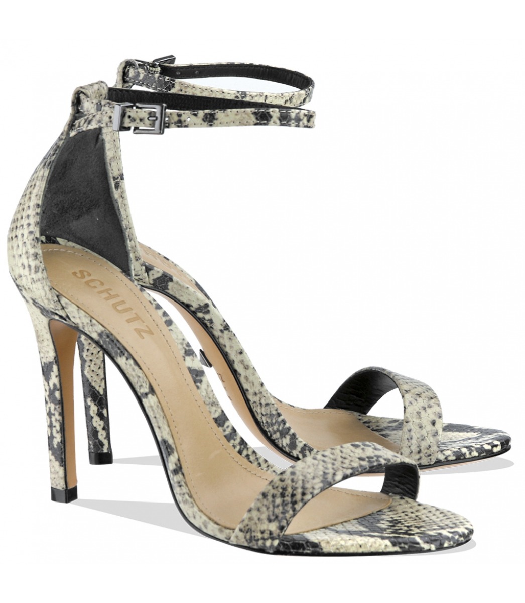 SANDÁLIA GISELE SALTO ALTO SCHUTZ ANIMAL PRINT | Acquarela Shop