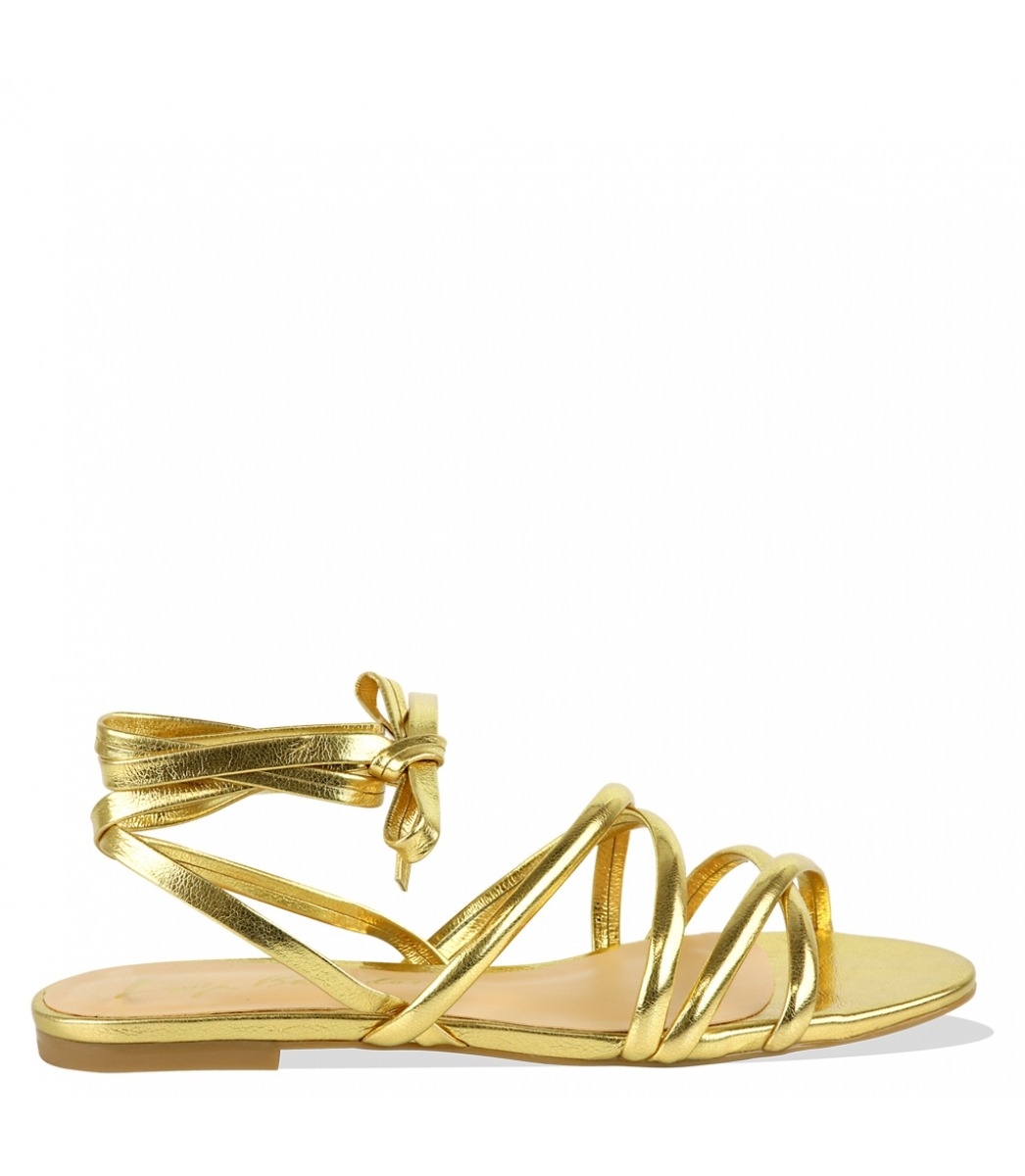Sandalia rasteira luiza barcelos dourada Clearance