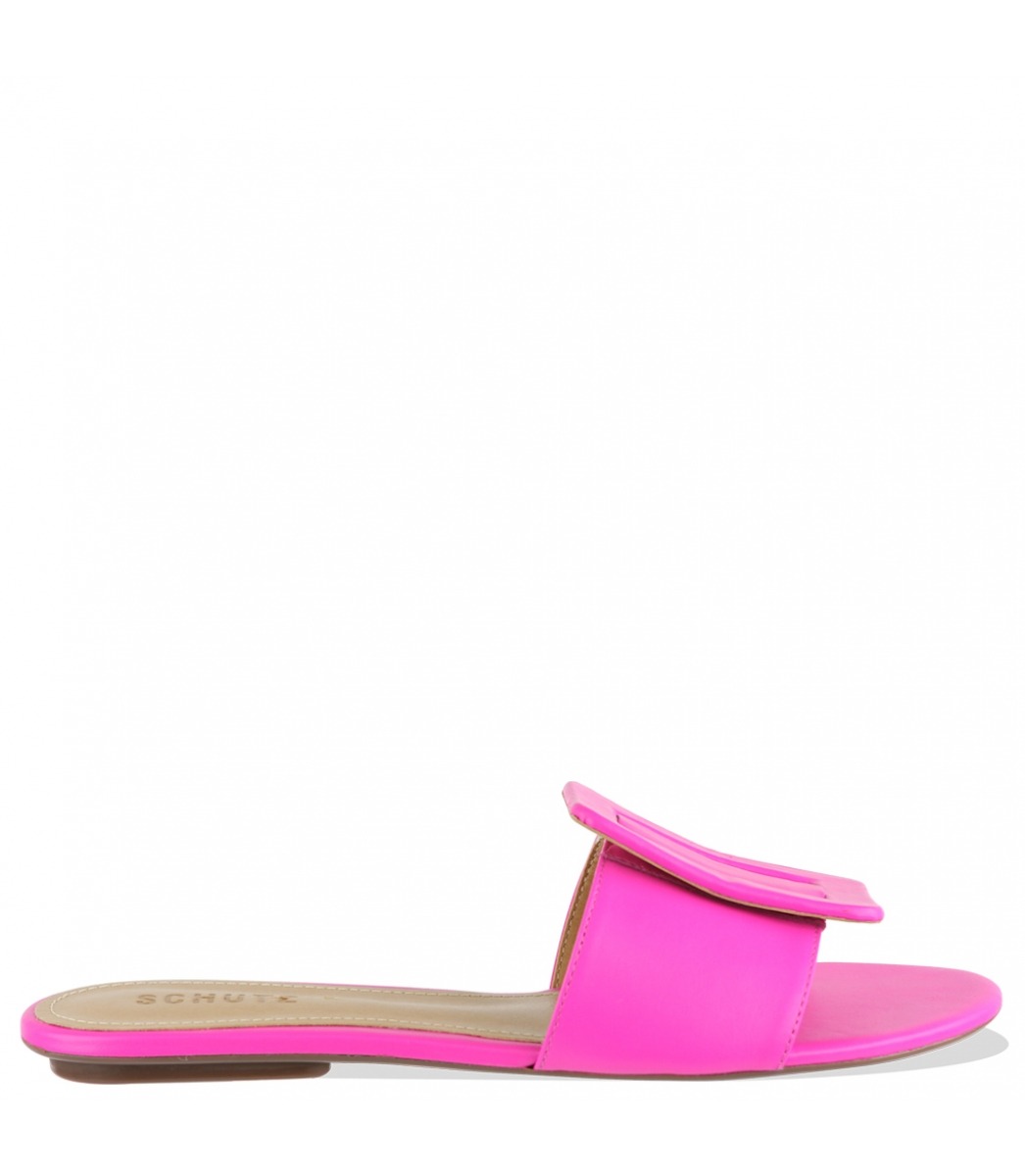 sandalia rasteirinha neon