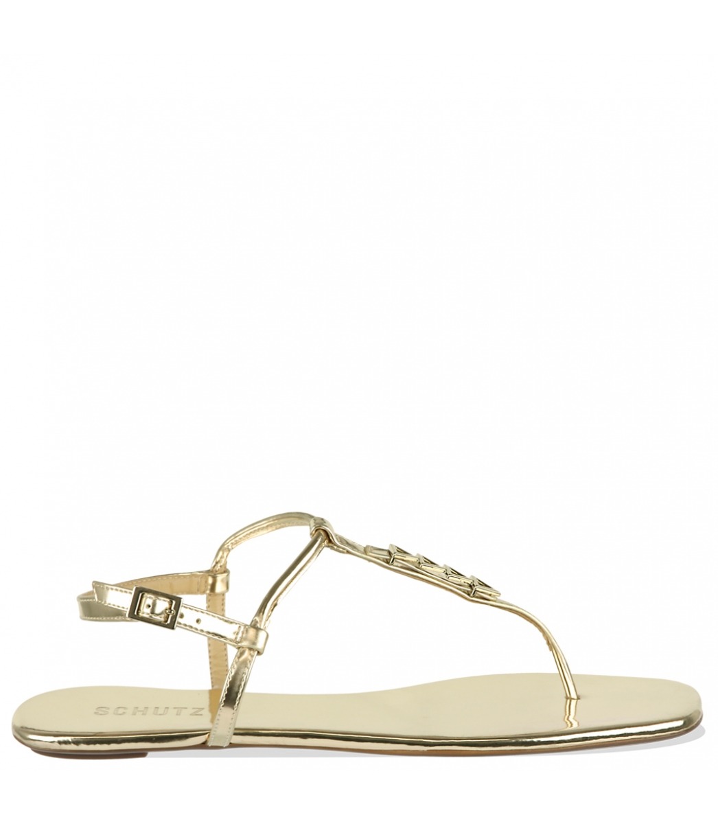 rasteira dourada schutz