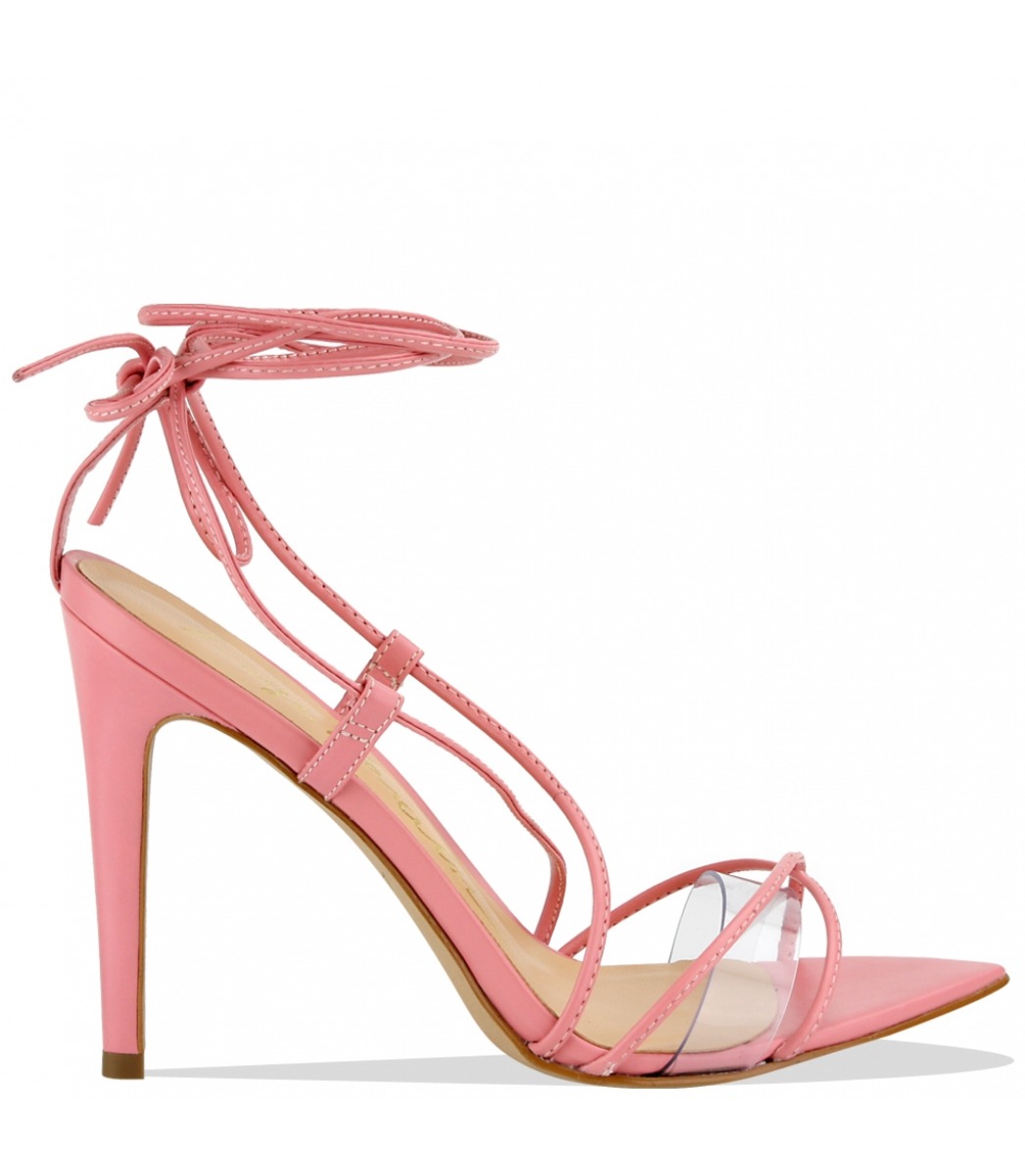 SANDÁLIA SALTO ALTO BICO FOLHA LUIZA BARCELOS | Acquarela Shop