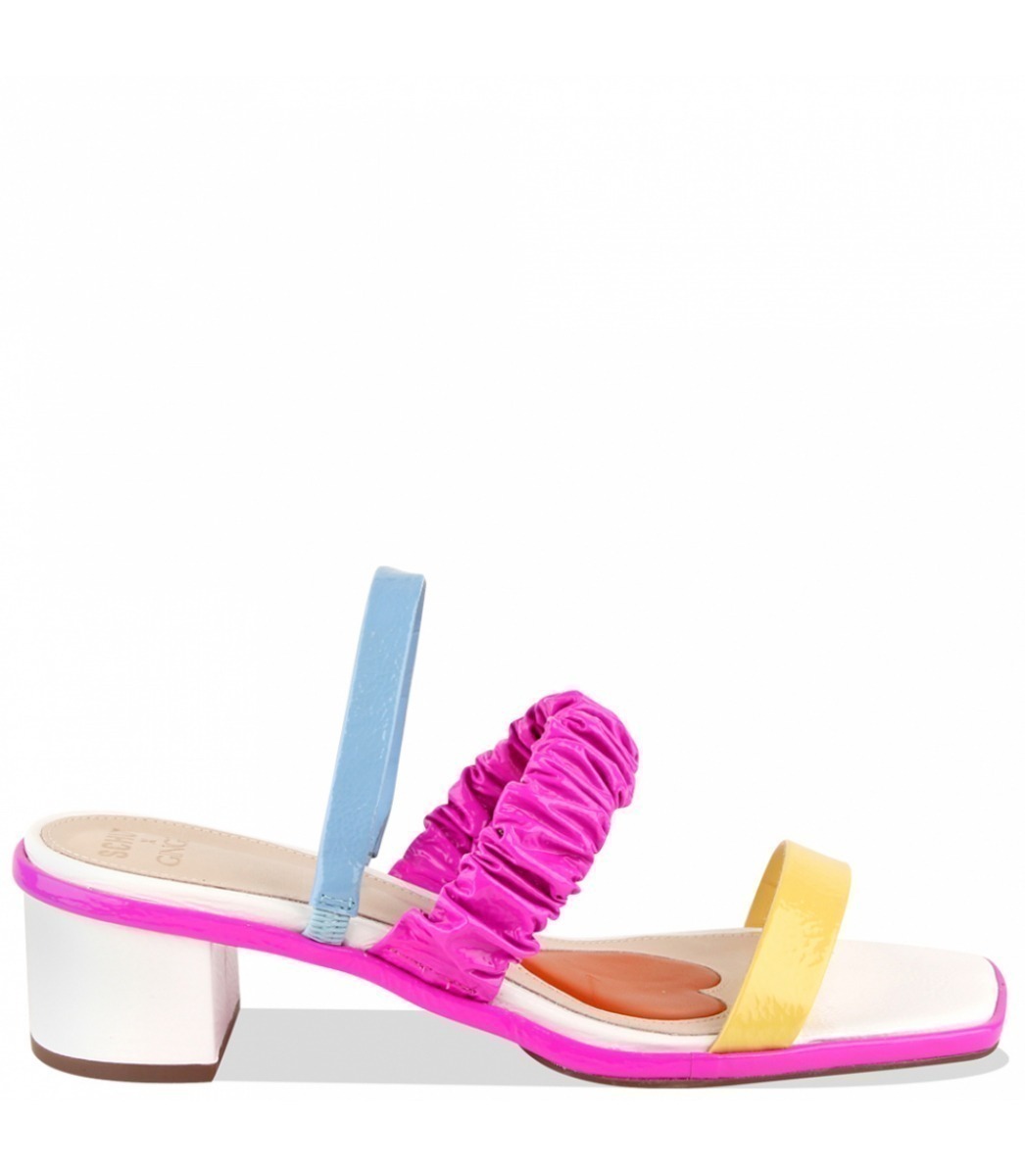 SANDÁLIA SALTO BAIXO SCHUTZ X GINGER MARINA RUY BARBOSA MULTICOLOR |  Acquarela Shop